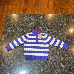 Mini Boden Blue Nautical Stripe Wool Knit Sweater Preppy Sailor Boys 3-4y NWT